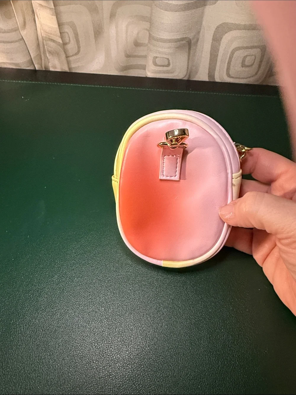 ALDO Pink and Pale Yellow Gradient Mini Coin Pouch